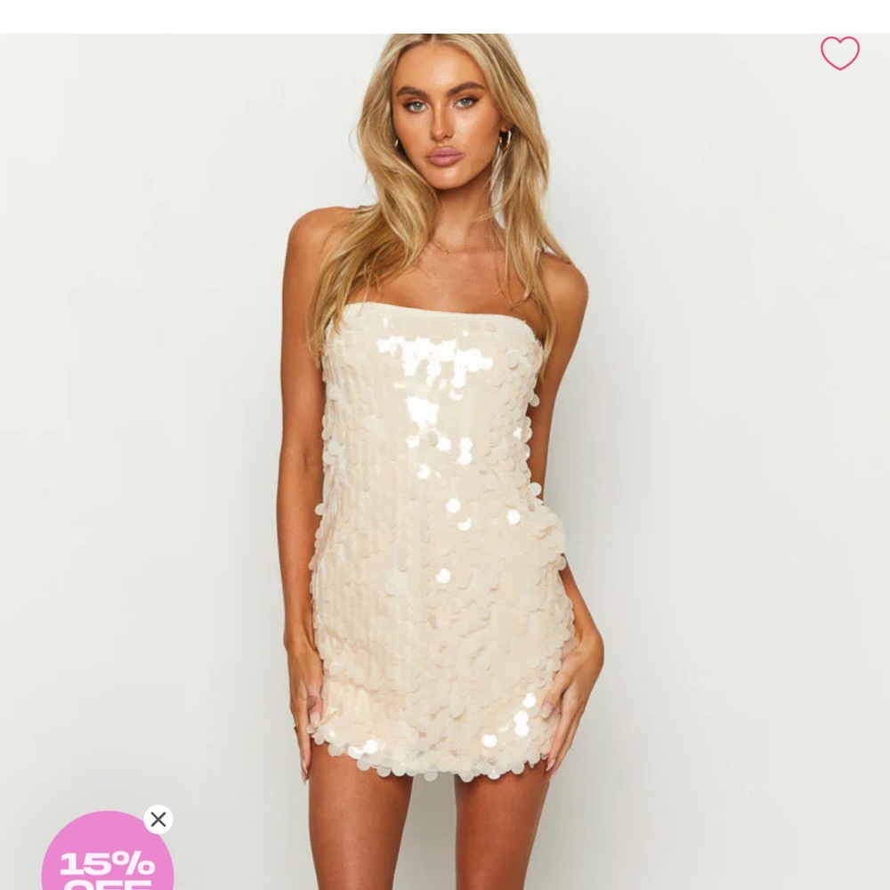 Beginning Boutique Champagne Sequin Mini Dress